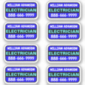 8pcs Electrician Name & Phone Number - Werbeaktion Aufkleber (Vorderseite)