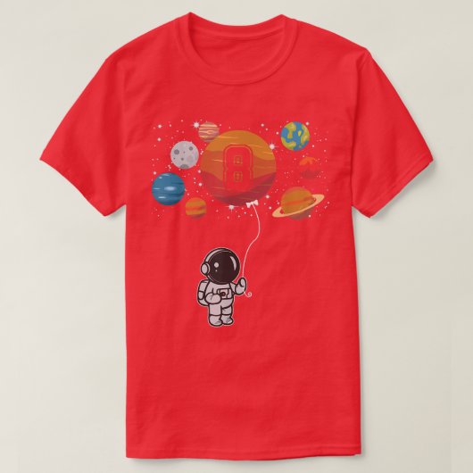 8th Birthday Astronaut Lover Planet 8 Years Old Gi T-Shirt (Design vorne)