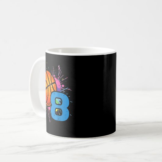 8th Birthday Basketball 8 Year Old Bday Srts Boys  Kaffeetasse (Vorderseite Links)