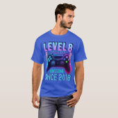 8th Birthday Boy Level 8 Unlocked Gamer Birthday S T-Shirt (Vorne ganz)