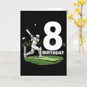 8th Birthday Cricket Lover Fun Design Karte (Gelbe Blume)