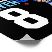 8th Birthday Cricket Player  Poster (Ecke)