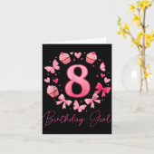 8th Birthday Girl Aesthetic Coquette Bow Karte (Gelbe Blume)