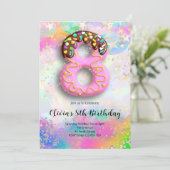 8th Birthday Girls Invitation Einladung (Stehend Vorderseite)