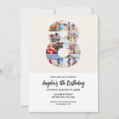 8th Birthday Invitation Minimalist - Number 8 Einladung (Vorderseite)