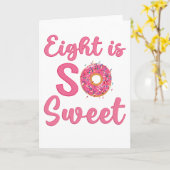 8th Birthday Sweet Donut 8 Years Old Girl Gift Karte (Gelbe Blume)