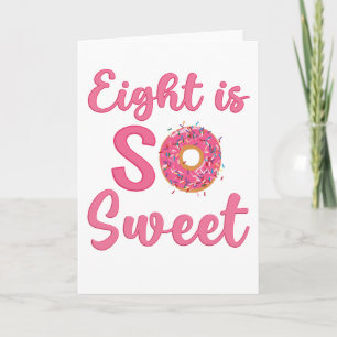 8th Birthday Sweet Donut 8 Years Old Girl Gift Karte