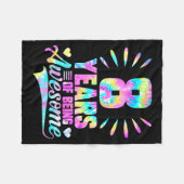 8th Birthday Tie-dye 8 Year Of Being Awesome Fleecedecke (Vorderseite (Horizontal))