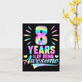 8th Birthday Tie-dye 8 Year Of Being Awesome Karte (Gelbe Blume)
