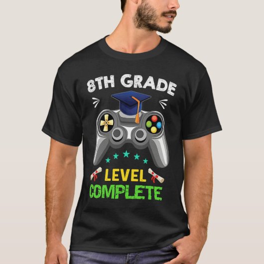 8th Grade Graduation Level Complete Gamer 2022 T-Shirt (Vorderseite)
