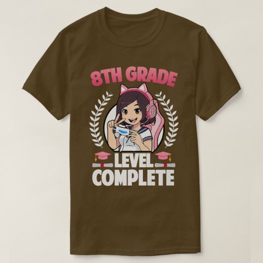 8th Grade Level Complete Graduation 2022 Anime Gam T-Shirt (Design vorne)