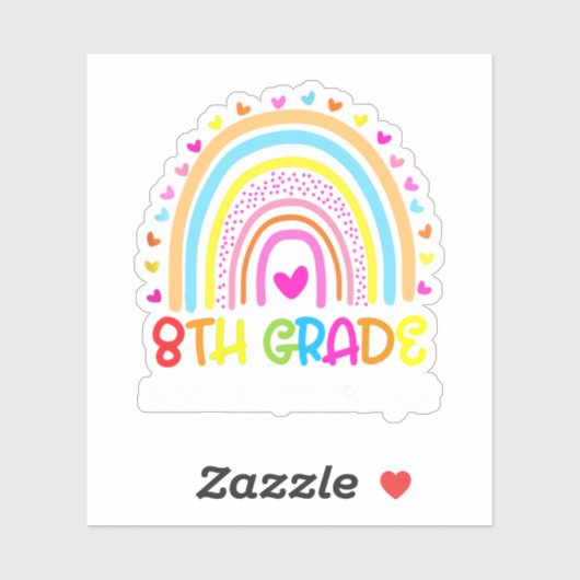 8Th Grade Rainbow Where Adventure Begin Aufkleber (Blatt)