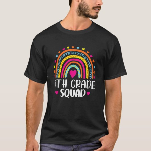 8th Grade Squad Teacher Student Rainbow 100th Day T-Shirt (Vorderseite)