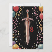 8th Swords Red Birthday Party Invitation Einladung (Rückseite)