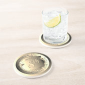 8th Wedding Anniversary Bronze Medallion Image Getränkeuntersetzer (Seite)