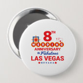 8th Wedding Anniversary Las Vegas Trip Button (Vorne & Hinten)