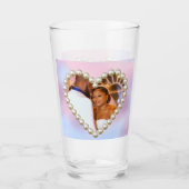 8th Wedding Anniversary Pearl Heart Keepsake Glas (Vorderseite)