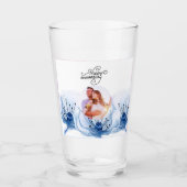 8th Wedding Anniversary Romantic Floral Keepsake Glas (Vorderseite)