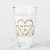 8th Wedding Anniversary Spring Flowers Photo Glas (Rückseite)