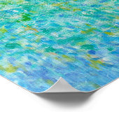 8x10 Abstrakt Türkisblau, hellgelb Poster (Ecke)
