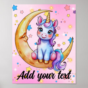 8x10 Baby-Einhorn-Mondposter Poster