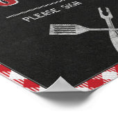 8x10 Backyard GRILLEN Birthday Guest Book Table Si Poster (Ecke)