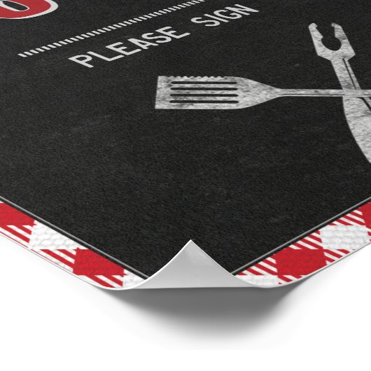 8x10 Backyard GRILLEN Birthday Guest Book Table Si Poster (Ecke)