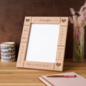 8x10 BEST Opa Grandkids Names Etched Frame Geätzte Rahmen (Links)