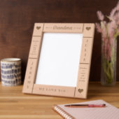 8x10 BESTE Oma-Kids-Namen Etched Frame Geätzte Rahmen (Links)