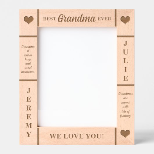 8x10 BESTE Oma-Kids-Namen Etched Frame Geätzte Rahmen (Vorderseite)