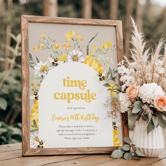 8x10 Bienen Geburtstagszeit Kapselunterschrift