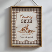8x10 Braunes Gingham Cowboy Grub Schild