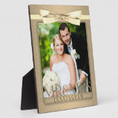 8x10 Champagne Damask Mrs. Wedding Foto Plaque Fotoplatte (Seite)