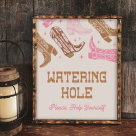 8x10 Cowgirl Watering Hole Sign