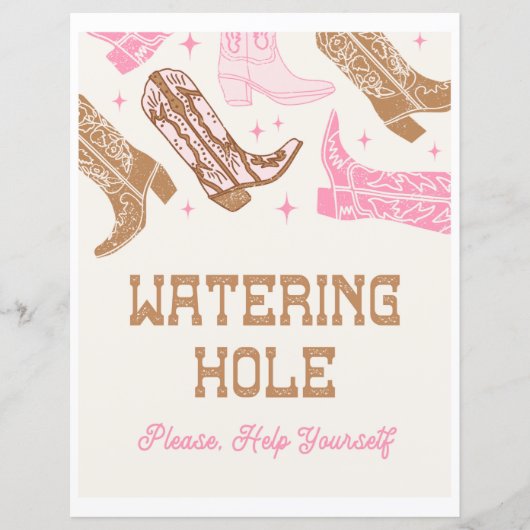 8x10 Cowgirl Watering Hole Sign (Vorderseite)