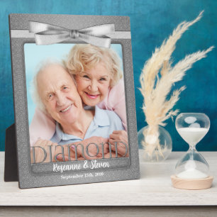 8x10 Diamond 60th Wedding Anniversary Photo Fotoplatte