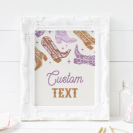 8x10 Editierbares Lila Western-Zeichen