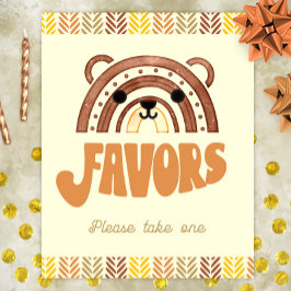 8x10 Favors Boho Woodland Bär Geburtstag Poster