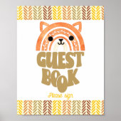 8x10 Gästebuch Boho Woodland Fox Geburtstag (Vorne)