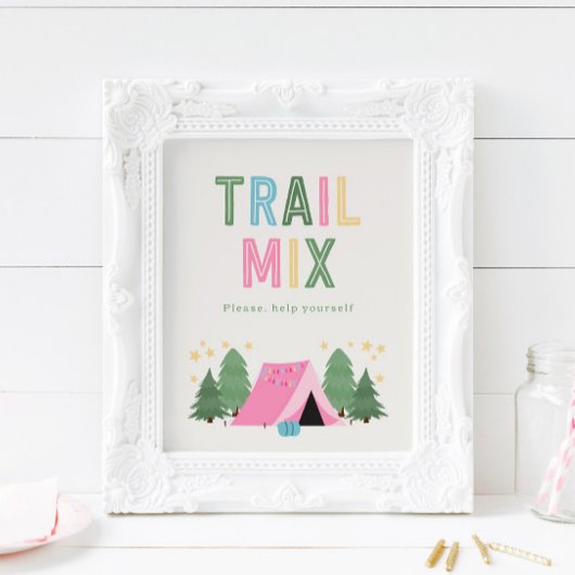 8x10 Girl's Camping Trail Mix Sign