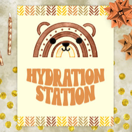 8x10 Hydratation Station Boho Woodland Bären Gebur Poster
