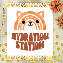8x10 Hydratation Station Boho Woodland Fox Geburts Poster