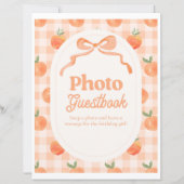 8x10 Inch Peach Foto Gästebuch-Zeichen (Vorderseite)