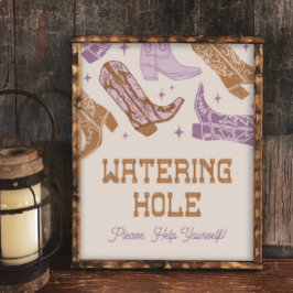 8x10 Lila Cowgirl Watering Hole-Zeichen