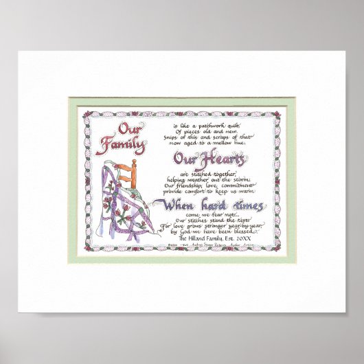 8x10 M464 - Unser Family Patchwork-Quilt Poster (Vorne)