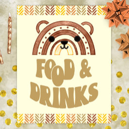 8x10 Nahrungsmittel und Getränke Boho Woodland Bär Poster