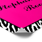 8x10 Name Wall Art Hot Pink Zebra Animal Print Poster (Ecke)