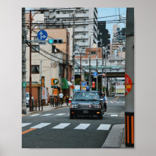 8x10 Osaka Japan Taxi Urban Foto Print Poster