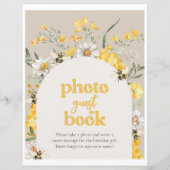 8x10 Printed Wildblume Bee Foto Guest Book Sign (Vorderseite)