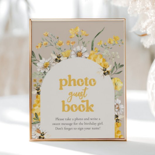 8x10 Printed Wildblume Bee Foto Guest Book Sign